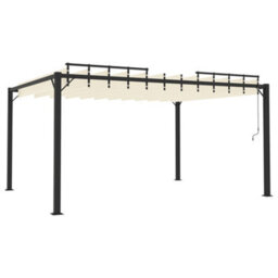 Berkfield Gazebo With Louvered Roof 3X4 M Cream Fabric And Aluminium - thumbnail 5