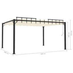 Berkfield Gazebo With Louvered Roof 3X4 M Cream Fabric And Aluminium - thumbnail 8