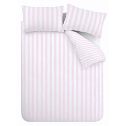 Sassy B Stripe Tease Reversible Double Duvet Cover Set With Pillowcases Pink - thumbnail 5