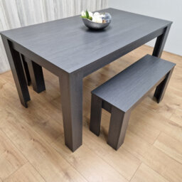 Kosy Koala Modern Charcoal Dining Table Set With 2 Charcoal Benches Stylish Dining Room Furniture - thumbnail 9