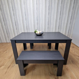 Kosy Koala Modern Charcoal Dining Table Set With 2 Charcoal Benches Stylish Dining Room Furniture - thumbnail 7