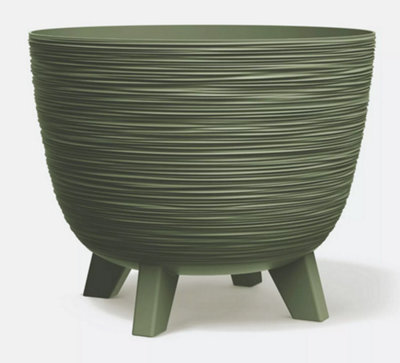 B2C Bowl Planter Plant Pot Legs Oval Flower Modern Decorative Furu Indoor Green 29Cm Width - image 1