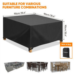 90X90X90Cm Heavy Duty Waterproof Square Garden Furniture Cover Patio Table Chair - thumbnail 2