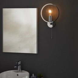 Anson Lighting Rayon Chrome With Clear Faceted Acrylic Contemporary 1 Light Bathroom Wall Light - thumbnail 5