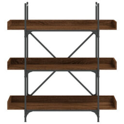 Berkfield Bookcase 3-Tier Brown Oak 100X33X108.5 Cm Engineered Wood - thumbnail 4