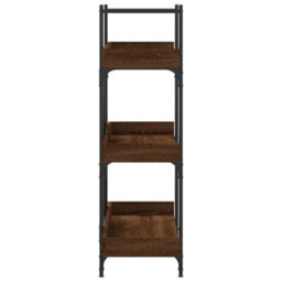 Berkfield Bookcase 3-Tier Brown Oak 100X33X108.5 Cm Engineered Wood - thumbnail 5