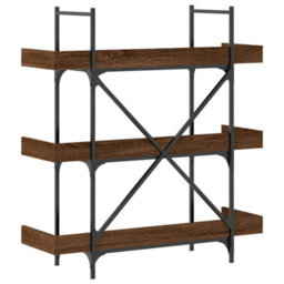 Berkfield Bookcase 3-Tier Brown Oak 100X33X108.5 Cm Engineered Wood - thumbnail 6