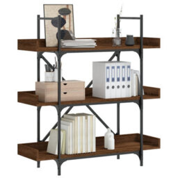 Berkfield Bookcase 3-Tier Brown Oak 100X33X108.5 Cm Engineered Wood