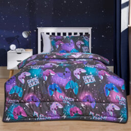 OHS Gaming Coverless 10.5 Tog Duvet Set Single Bed Quilted Gamer Pillowcase - thumbnail 1