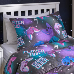 OHS Gaming Coverless 10.5 Tog Duvet Set Single Bed Quilted Gamer Pillowcase - thumbnail 3