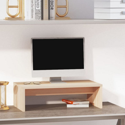 Berkfield Monitor Stand 50X27X15 Cm Solid Wood Pine - image 1