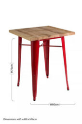 Orsina Red Powder Coated Finish Aldgate Table - thumbnail 2