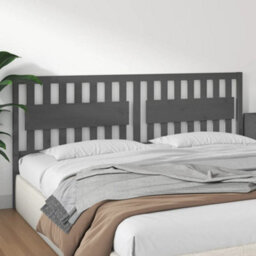 Berkfield Bed Headboard Grey 205.5X4X100 Cm Solid Wood Pine - thumbnail 4