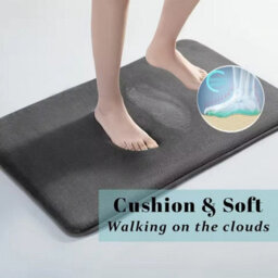 Super Absorbent Coral Velvet Bath And Floor Mat Anti Slip Bathroom And Door Mat - thumbnail 4