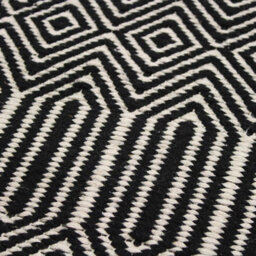 Black/white Geometric Handmade Modern Wool Easy To Clean Rug Dining Room Bedroom And Living Room-100Cm X 150Cm - thumbnail 6