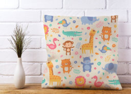 Warren Reed Designer Cute Pastel Jungle Animals Cushions 45Cm X 45Cm - thumbnail 2