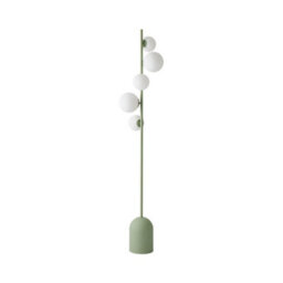 Valuelights Marlow Sage Green 5 Way Floor Lamp With Glass Globe Lampshade - thumbnail 2