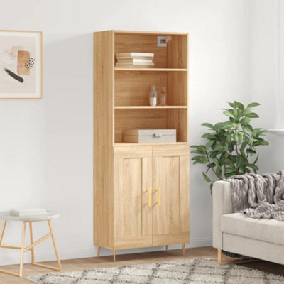 Berkfield Highboard Sonoma Oak 69.5X34X180 Cm Engineered Wood - image 1