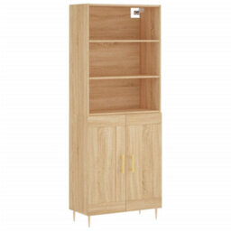 Berkfield Highboard Sonoma Oak 69.5X34X180 Cm Engineered Wood - thumbnail 2