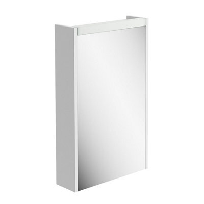 Plum&clay Borneo White Single Bathroom Mirrored Led Wall Cabinet (W)450mm (H)730mm - image 1