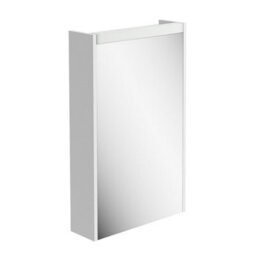 Plum&clay Borneo White Single Bathroom Mirrored Led Wall Cabinet (W)450mm (H)730mm