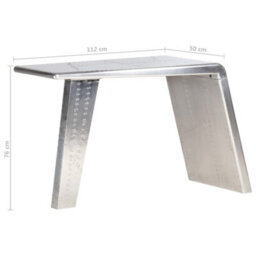 Berkfield Aviator Desk Silver 112X50X76 Cm Metal - thumbnail 7