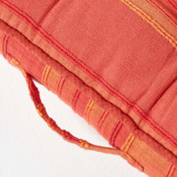 Homescapes Morocco Striped Cotton Floor Cushion Terracotta - thumbnail 4