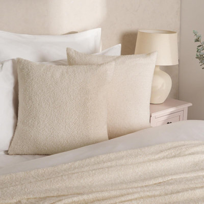 OHS 2 Pack Of Boucle Teddy Fleece Cushion Covers - image 1