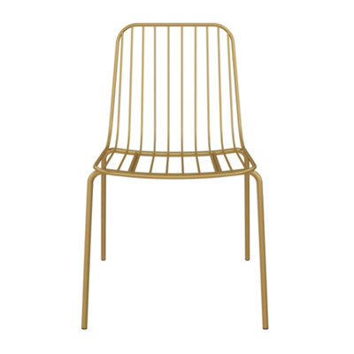 Dorel Caden Wire Dining Chair In Golden Look, 2 Pieces - image 1