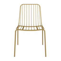 Dorel Caden Wire Dining Chair In Golden Look, 2 Pieces - thumbnail 1