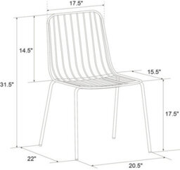 Dorel Caden Wire Dining Chair In Golden Look, 2 Pieces - thumbnail 5
