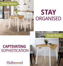 Hallowood Furniture Ledbury Drop Leaf Round Table In White Painted And Oak Finish - thumbnail 6