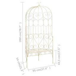 Walplus Garden Bench 95 Cm Iron Antique White - thumbnail 6