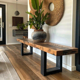 TRL Handmade Furniture Sleek & Slender Reclaimed Bench - Mid Oak