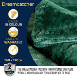 Dreamcatcher Blanket Throw Soft Faux Fur 160 X 130Cm Green Fleece Overblanket Fluffy Blanket  For Sofa & Beds - thumbnail 7