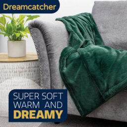 Dreamcatcher Blanket Throw Soft Faux Fur 160 X 130Cm Green Fleece Overblanket Fluffy Blanket  For Sofa & Beds - thumbnail 6