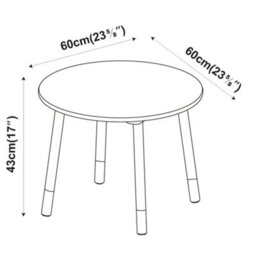 Urbn-Living Urbnliving 60Cm Wooden Round Kids Pink Table Toddlers Small Children Home Nursery Play Room Furniture - thumbnail 4
