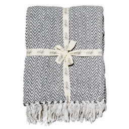 Allure Bath Fashions Audley Chevron Herringbone Throw Blanket - Charcoal Grey, 150 X 200Cm - thumbnail 2