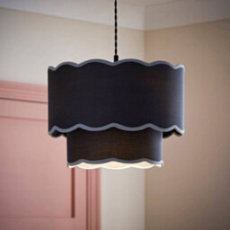 Valuelights Sloane 2 Tier Navy Colour Clash Scallop Ceiling Lamp Shade