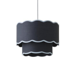 Valuelights Sloane 2 Tier Navy Colour Clash Scallop Ceiling Lamp Shade - thumbnail 2