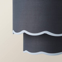 Valuelights Sloane 2 Tier Navy Colour Clash Scallop Ceiling Lamp Shade - thumbnail 3