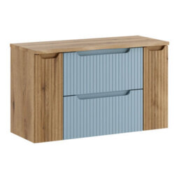 Heze Furniture Noca Bathroom Cabinet 100Cm In Baby Blue & Oak - thumbnail 5