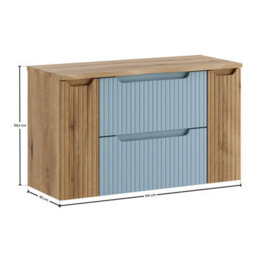 Heze Furniture Noca Bathroom Cabinet 100Cm In Baby Blue & Oak - thumbnail 9