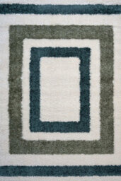 The Rugs Moodi Shaggy Green Marina Rug Runner Bordered Thick High Pile For Living Rooms, Bedrooms, Hallways, Kitchens - thumbnail 1