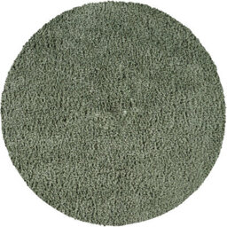 Livabliss Round Moda Shaggy-Solid Color Green Plush Soft Pile Living Bedroom Rug 120 X 120 Cm Easy Care, Non Shedding - thumbnail 1