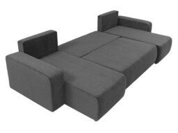 Piano U Corduroy Corner Sofa Bed Large U Shape Settee Sleep Function Ribbed Fabric  Comfortable Couch Green - thumbnail 3