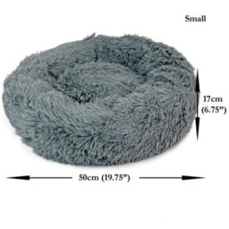 Actiaspet Dog Cat Bed Fluffy Donut Kitten Puppy Pet Cushion Calming Mattress S (Grey) - thumbnail 4