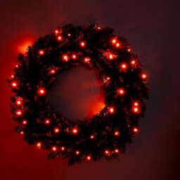 Christmas Tree World The 60Cm Pre-Lit Hallowshade Fir Wreath - Orange Lights - thumbnail 3