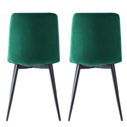 MCC Direct Set Of 4 Lexi Velvet Fabric Dining Chairs With Metal Legs Green By Mcc - thumbnail 5