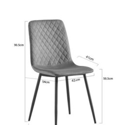 MCC Direct Set Of 4 Lexi Velvet Fabric Dining Chairs With Metal Legs Green By Mcc - thumbnail 6